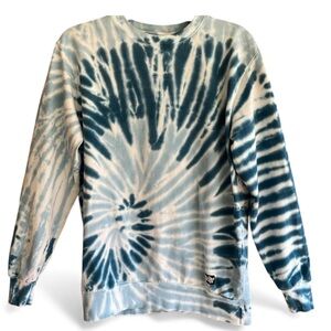 Men's The Souled Store Sweatshirt Blue Tie Dye Size Medium